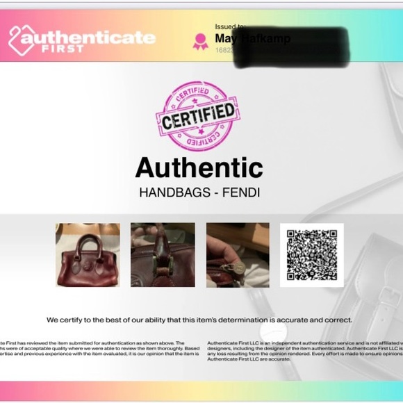 RARE Vintage FENDI JANUS Mini Boston Bag, Leather Burgundy Circa 1980’s COA! - Picture 8 of 8